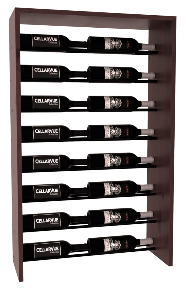 InstaCellar 26" Horizontal Top Display – Black Metal Rods – Premium Redwood / Walnut stained