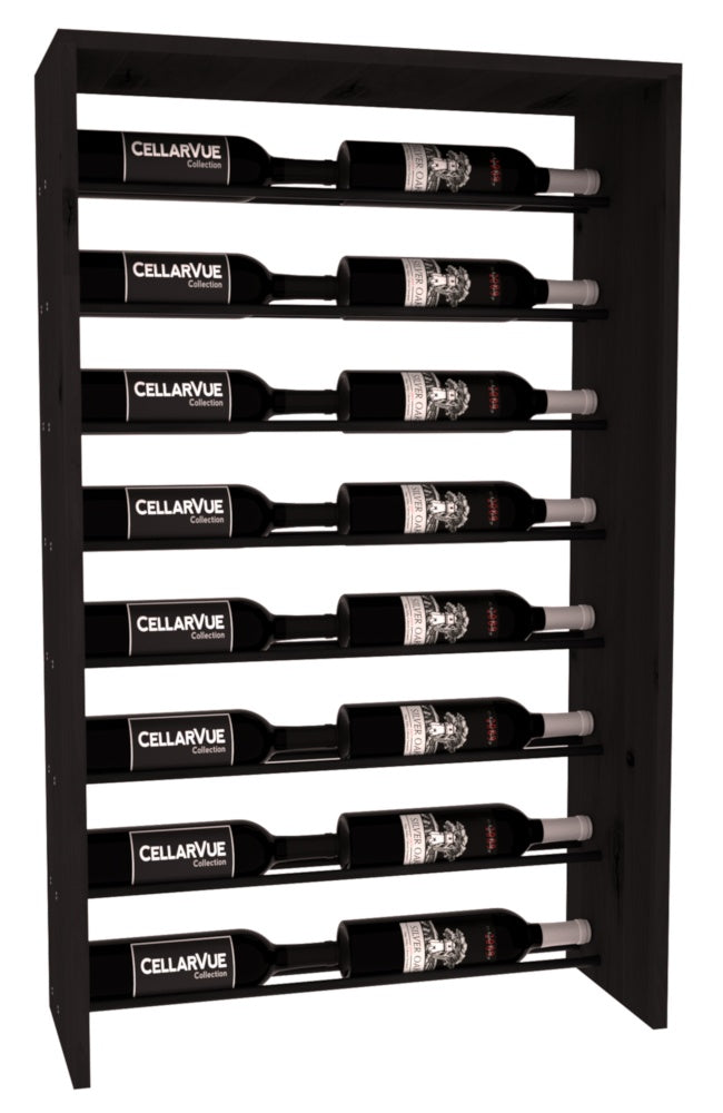 InstaCellar 26" Horizontal Top Display – Black Metal Rods – Premium Redwood / Black stained