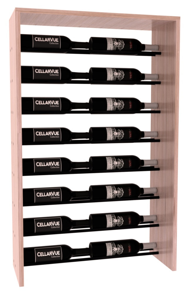 InstaCellar 26" Horizontal Top Display – Black Metal Rods – Ponderosa Pine / Oak stained