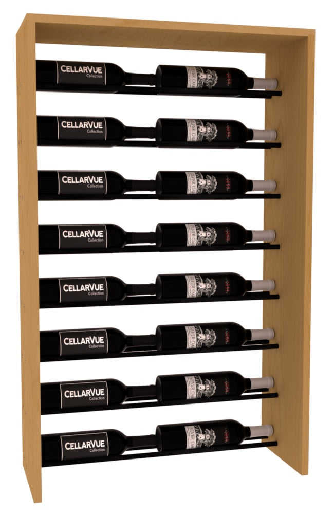 InstaCellar 26" Horizontal Top Display – Black Metal Rods – Knotty Alder / Oak stained