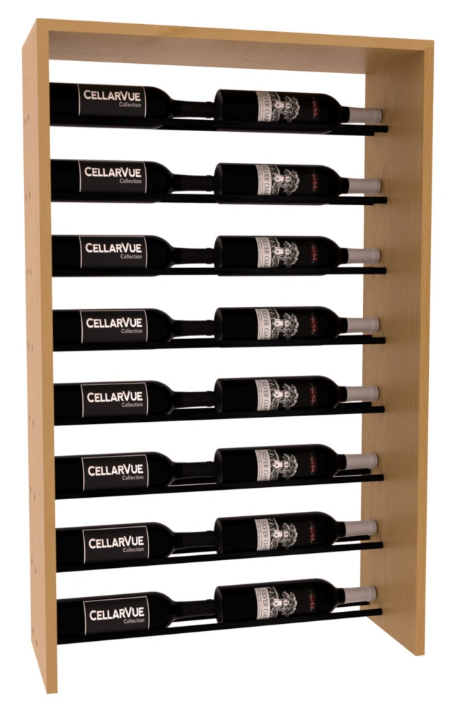 InstaCellar 26" Horizontal Top Display – Black Metal Rods – Knotty Alder / Oak stained