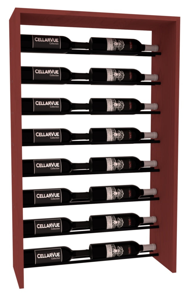 InstaCellar 26" Horizontal Top Display – Black Metal Rods – Knotty Alder / Cherry stained