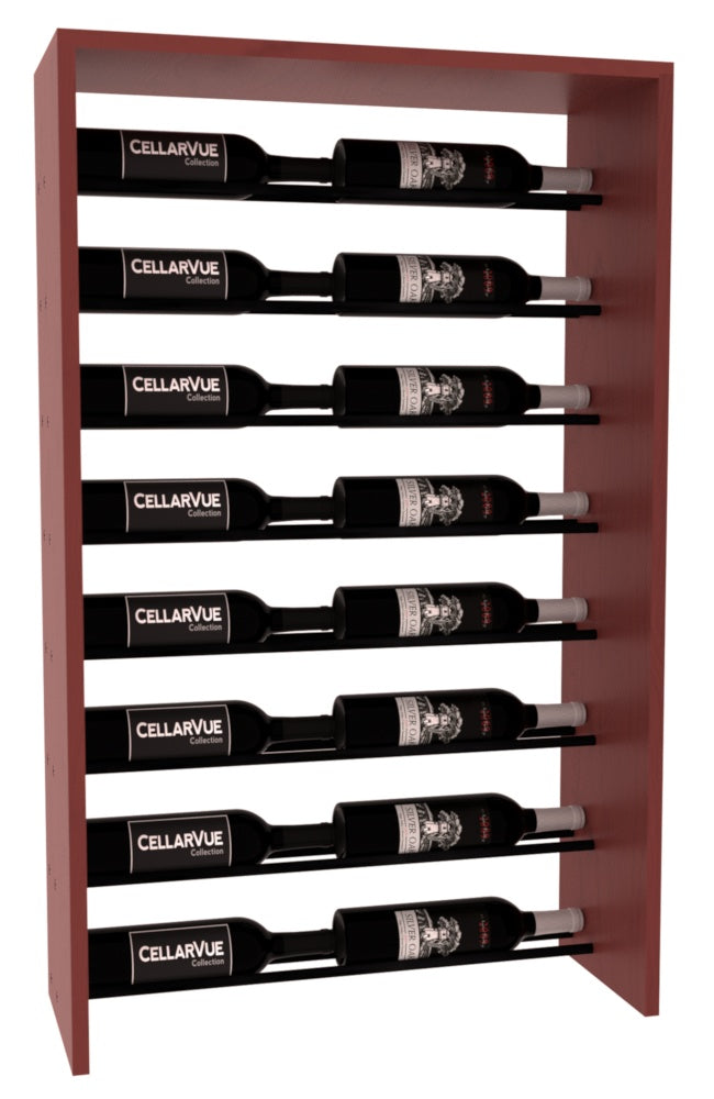 InstaCellar 26" Horizontal Top Display – Black Metal Rods – Knotty Alder / Cherry stained