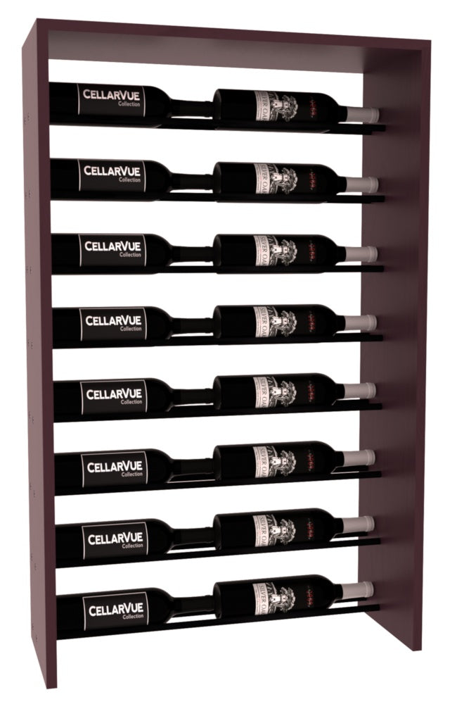 InstaCellar 26" Horizontal Top Display – Black Metal Rods – Knotty Alder / Walnut stained