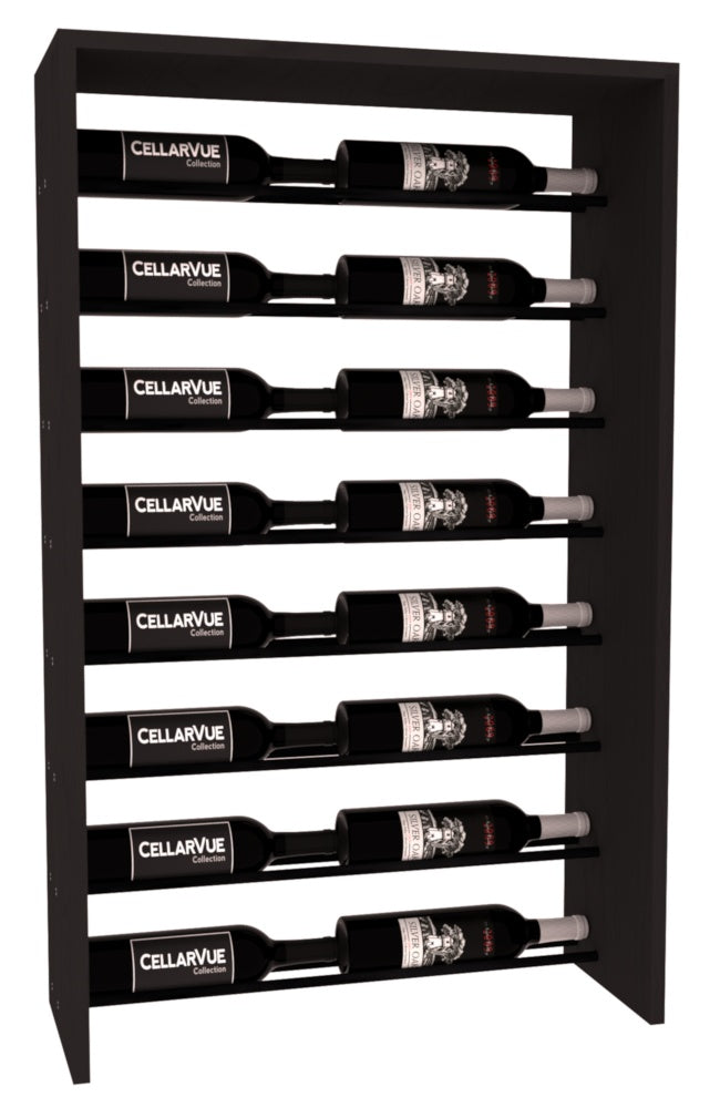 InstaCellar 26" Horizontal Top Display – Black Metal Rods – Knotty Alder / Black stained