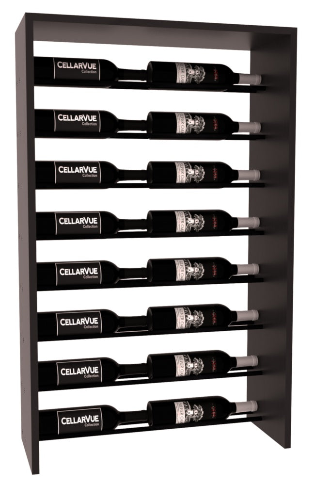 InstaCellar 26" Horizontal Top Display – Black Metal Rods – Knotty Alder / Black stained