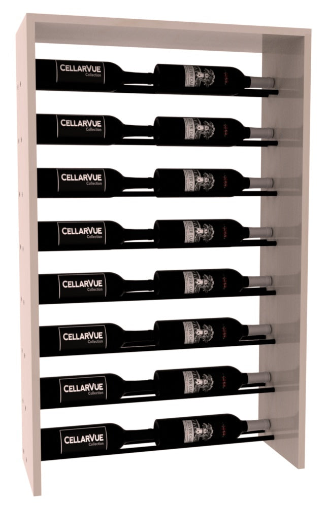 InstaCellar 26" Horizontal Top Display – Black Metal Rods – Knotty Alder / Greywash stained