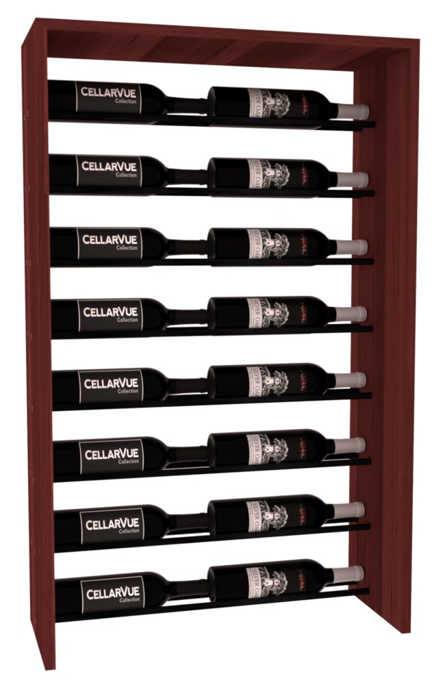 InstaCellar 26" Horizontal Top Display – Black Metal Rods – Grand Mahogany / Cherry stained
