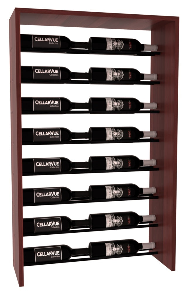 InstaCellar 26" Horizontal Top Display – Black Metal Rods – Grand Mahogany / Cherry stained