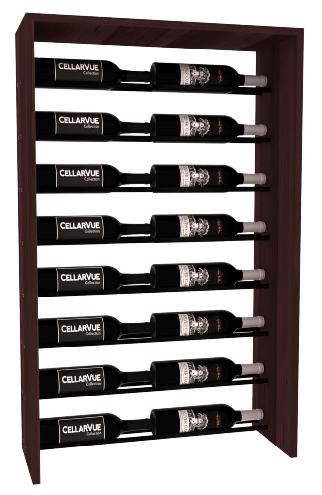InstaCellar 26" Horizontal Top Display – Black Metal Rods – Grand Mahogany / Walnut stained