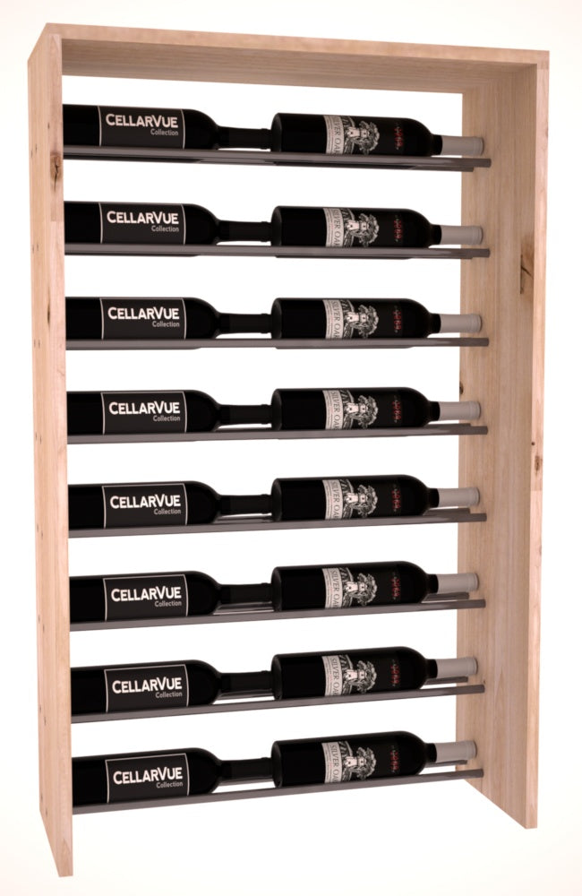 InstaCellar 26" Horizontal Top Display – Gunmetal Rods – Knotty Alder / Unstained