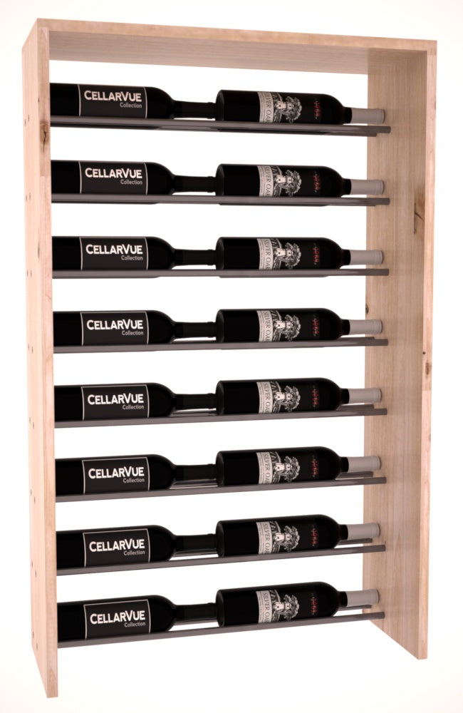 InstaCellar 26" Horizontal Top Display – Gunmetal Rods – Knotty Alder / Unstained