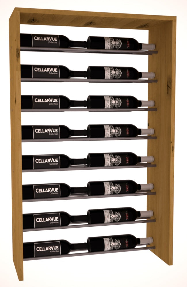 InstaCellar 26" Horizontal Top Display – Gunmetal Rods – Knotty Alder / Oak stained