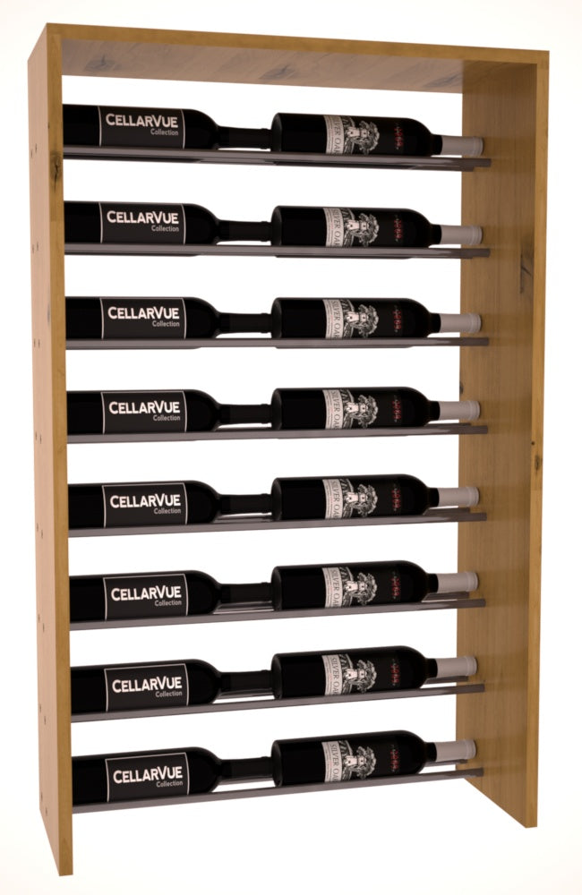 InstaCellar 26" Horizontal Top Display – Gunmetal Rods – Knotty Alder / Oak stained