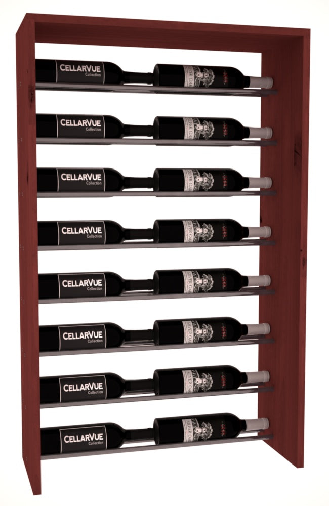 InstaCellar 26" Horizontal Top Display – Gunmetal Rods – Knotty Alder / Cherry stained