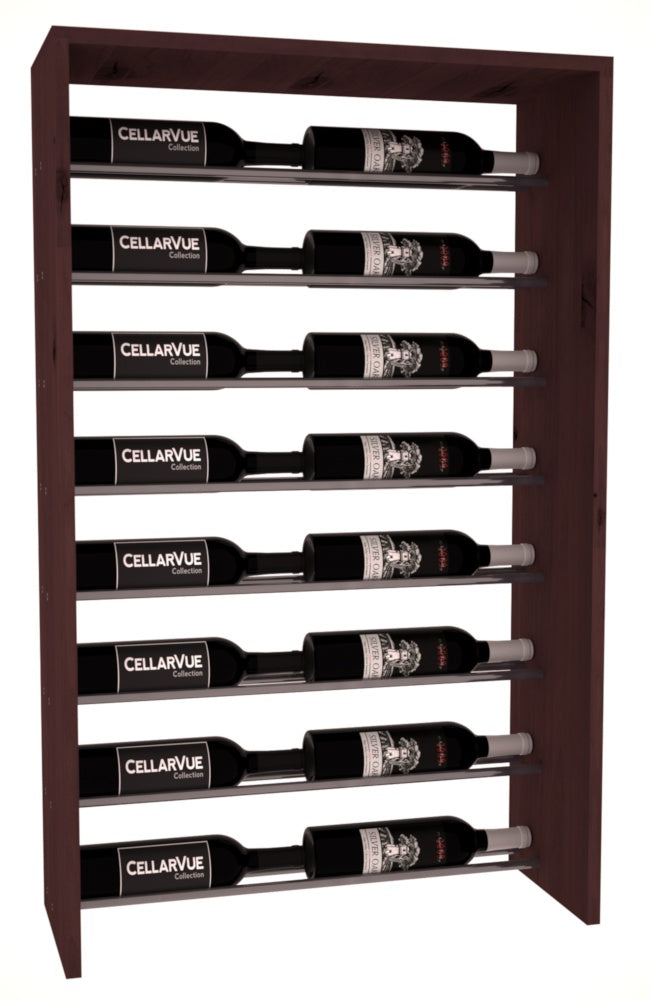 InstaCellar 26" Horizontal Top Display – Gunmetal Rods – Knotty Alder / Walnut stained