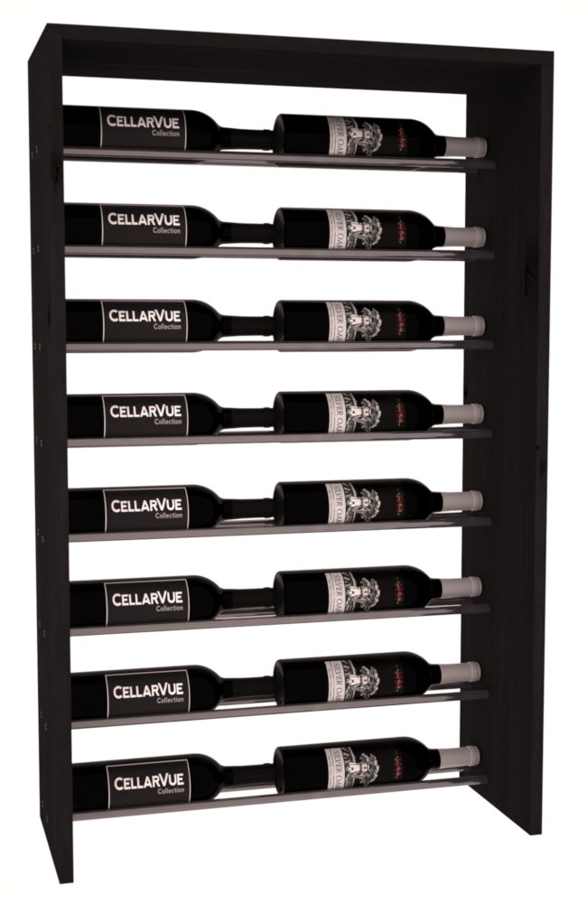 InstaCellar 26" Horizontal Top Display – Gunmetal Rods – Knotty Alder / Black stained