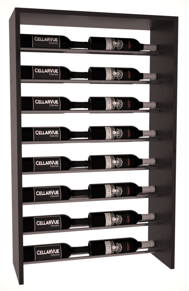 InstaCellar 26" Horizontal Top Display – Gunmetal Rods – Knotty Alder / Black stained