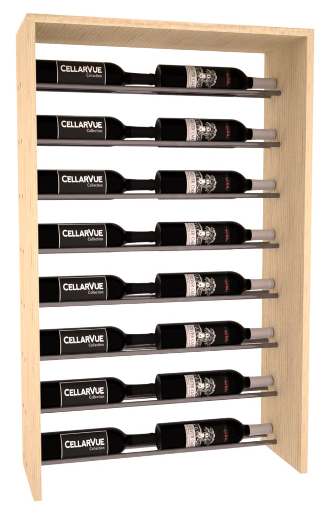 InstaCellar 26" Horizontal Top Display – Gunmetal Rods – Ponderosa Pine / Unstained
