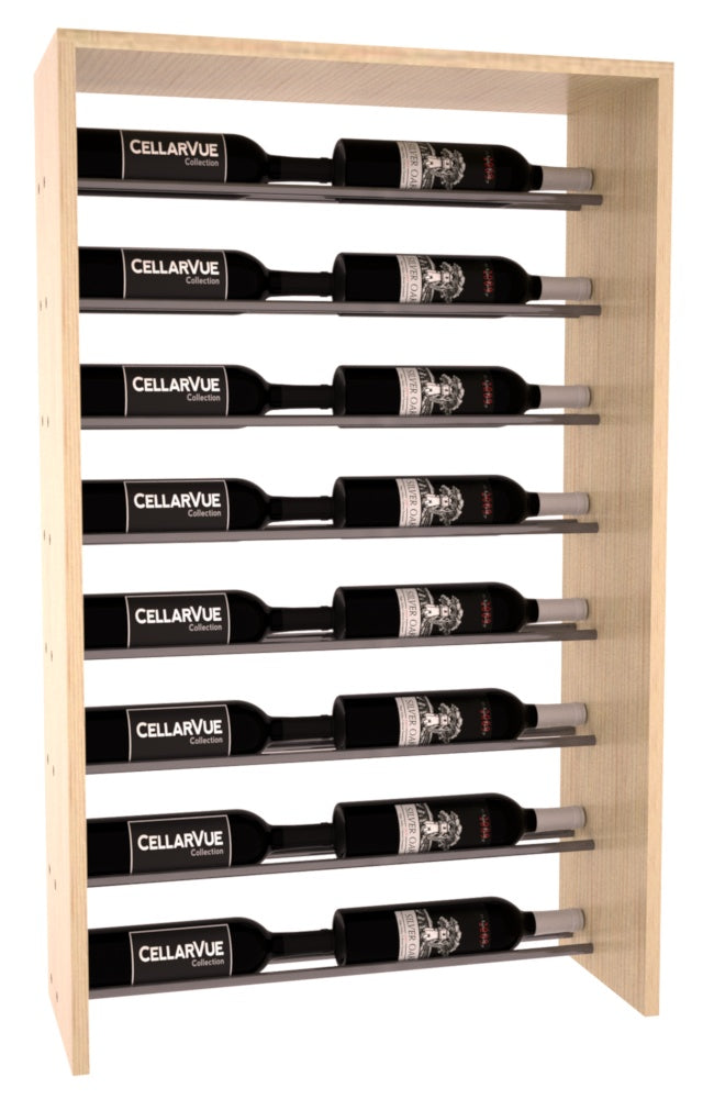 InstaCellar 26" Horizontal Top Display – Gunmetal Rods – Ponderosa Pine / Unstained