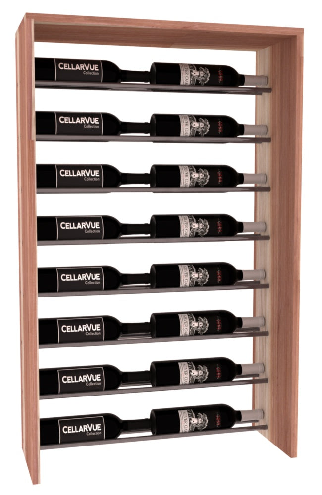 InstaCellar 26" Horizontal Top Display – Gunmetal Rods – Premium Redwood / Unstained