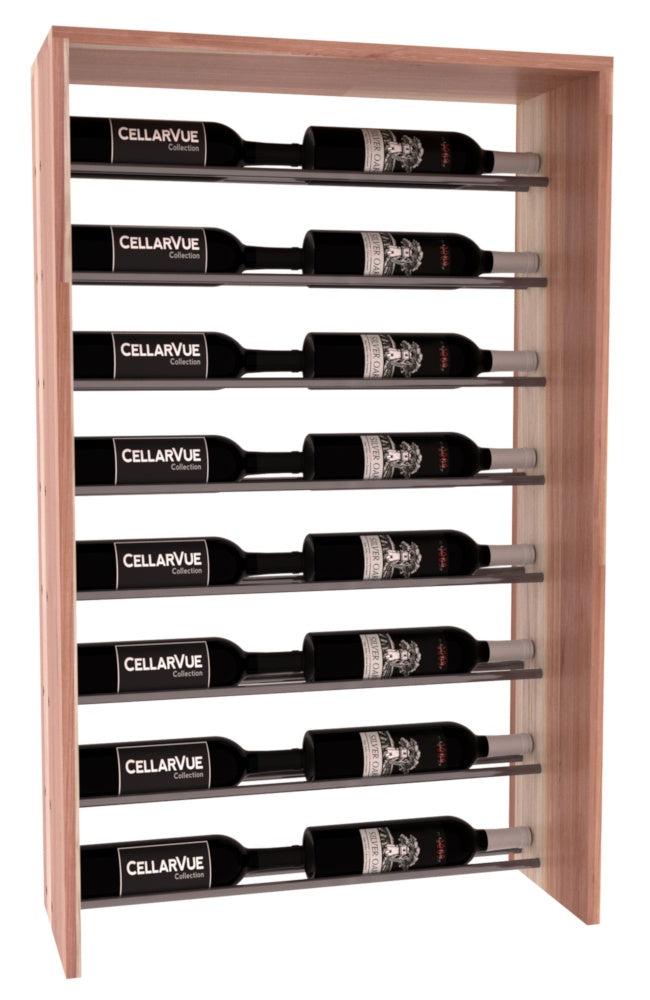 InstaCellar 26" Horizontal Top Display – Gunmetal Rods – Premium Redwood / Unstained