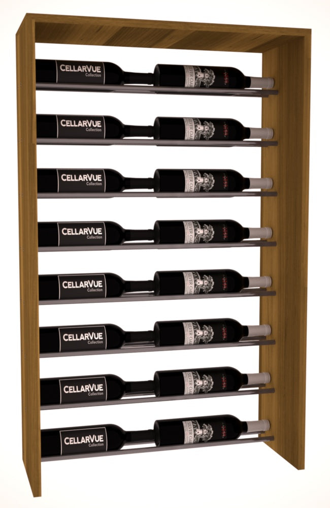 InstaCellar 26" Horizontal Top Display – Gunmetal Rods – Premium Redwood / Oak stained