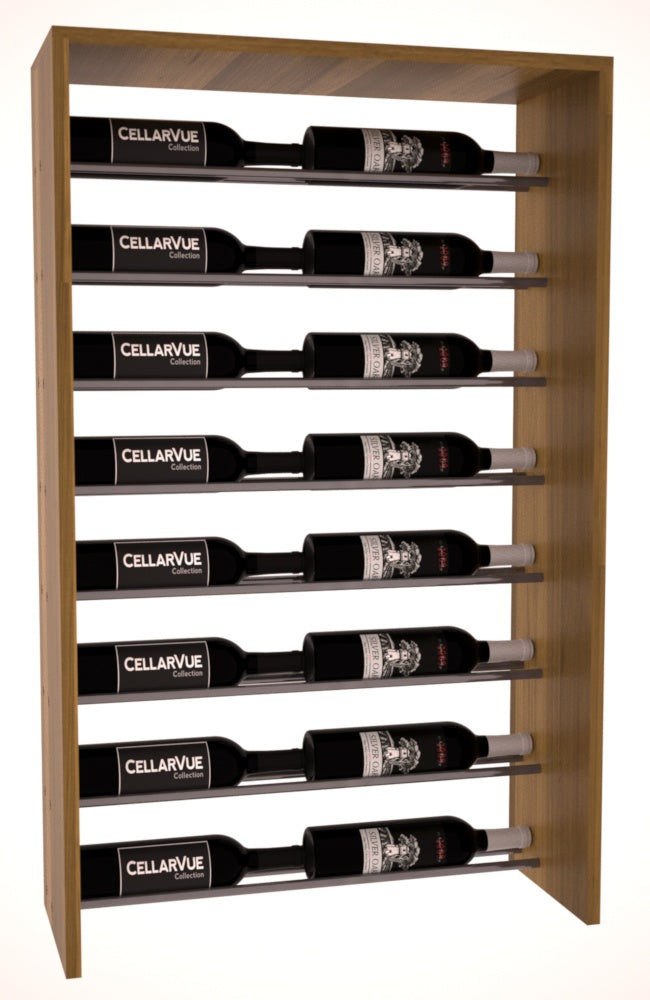 InstaCellar 26" Horizontal Top Display – Gunmetal Rods – Premium Redwood / Oak stained