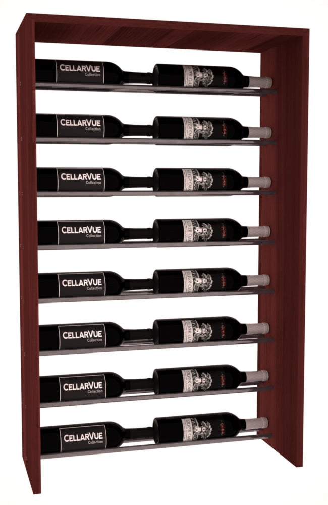 InstaCellar 26" Horizontal Top Display – Gunmetal Rods – Premium Redwood / Cherry stained