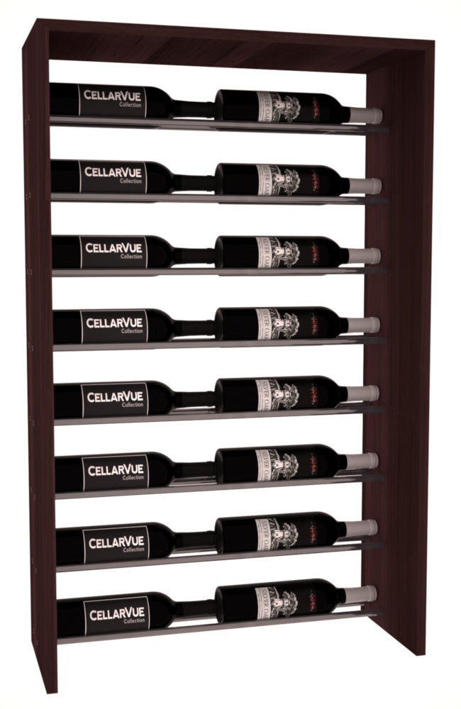 InstaCellar 26" Horizontal Top Display – Gunmetal Rods – Premium Redwood / Walnut stained