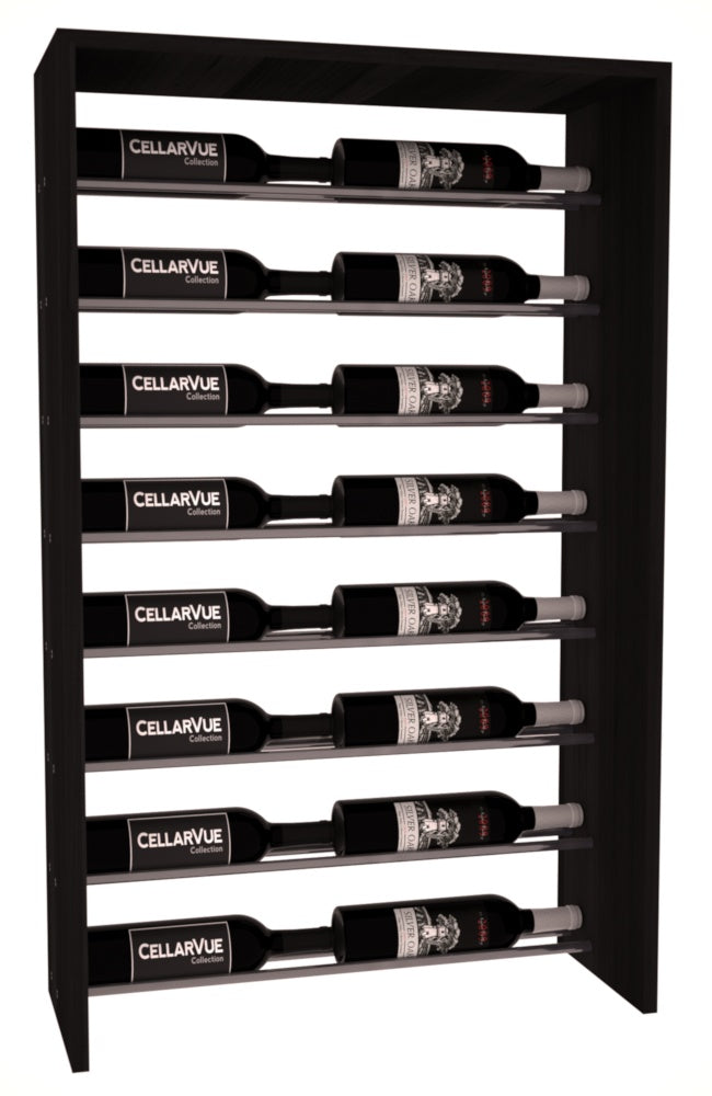InstaCellar 26" Horizontal Top Display – Gunmetal Rods – Premium Redwood / Black stained