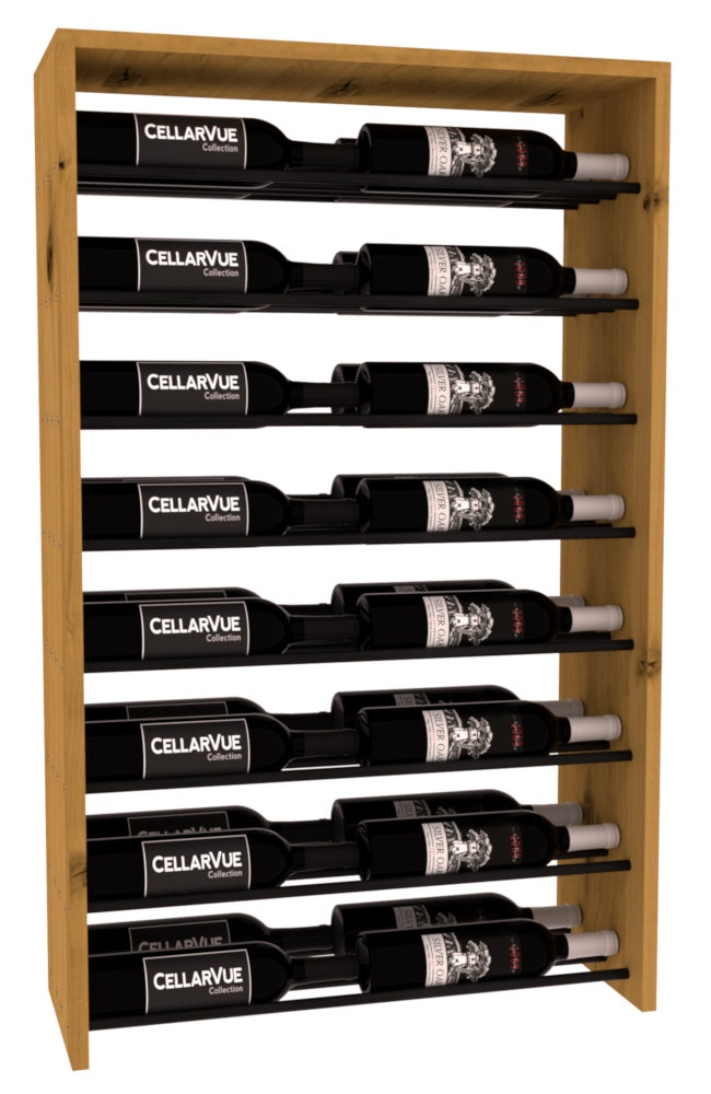 InstaCellar 26" Horizontal Double Deep Top Display – Black Metal Rods – Premium Redwood / Cherry stained