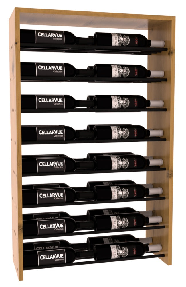 InstaCellar 26" Horizontal Double Deep Top Display – Black Metal Rods – Premium Redwood / Walnut stained