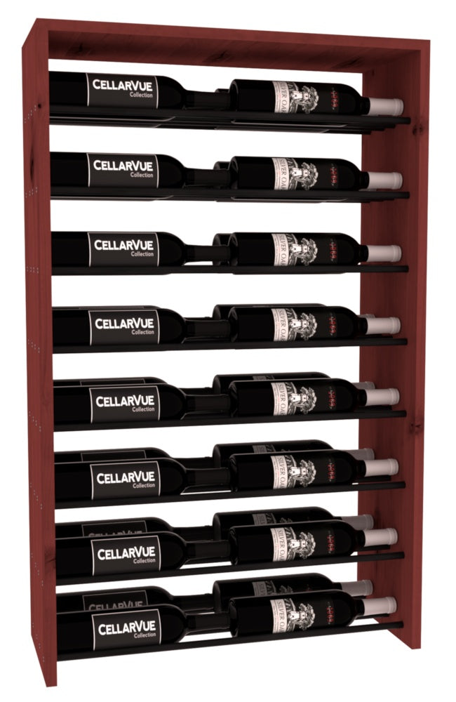 InstaCellar 26" Horizontal Double Deep Top Display – Black Metal Rods – Premium Redwood / Walnut stained