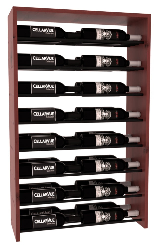 InstaCellar 26" Horizontal Double Deep Top Display – Black Metal Rods – Premium Redwood / Black stained