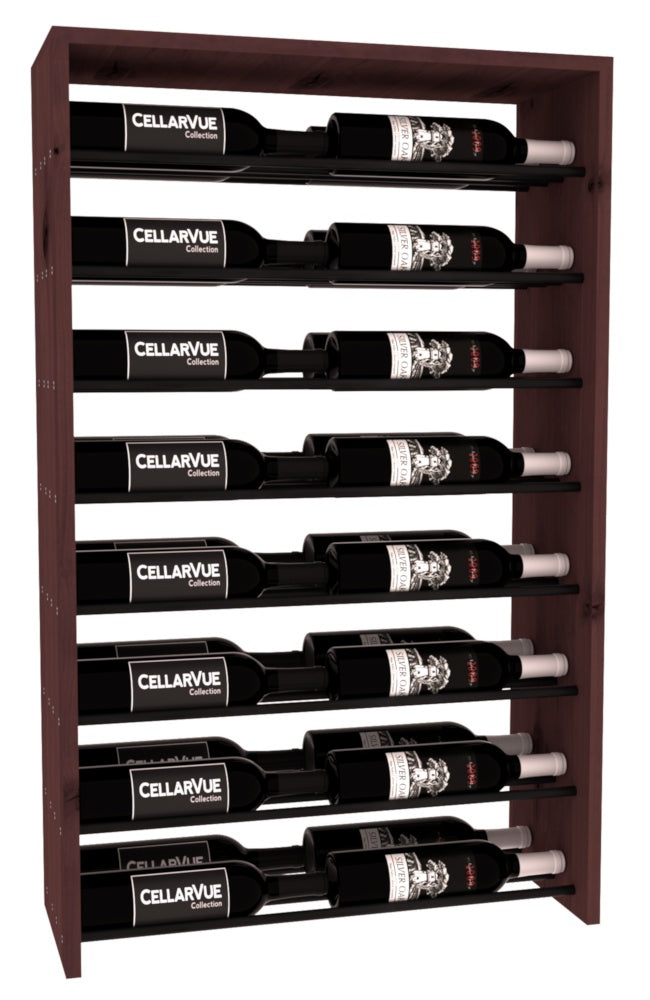 InstaCellar 26" Horizontal Double Deep Top Display – Black Metal Rods – Premium Redwood / Black stained