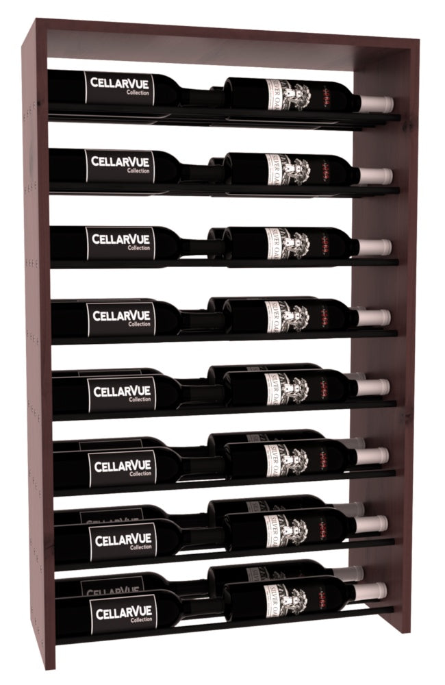 InstaCellar 26" Horizontal Double Deep Top Display – Black Metal Rods – Premium Redwood / Greywash stained