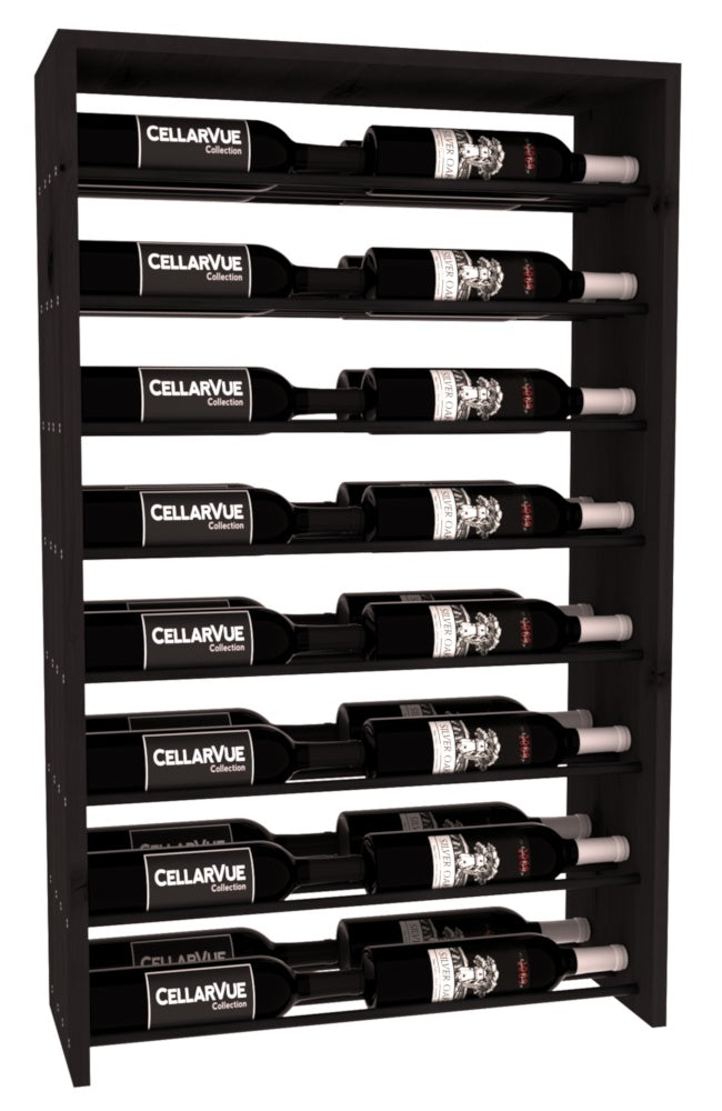 InstaCellar 26" Horizontal Double Deep Top Display – Black Metal Rods – Premium Redwood / Greywash stained