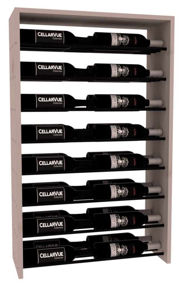 InstaCellar 26" Horizontal Double Deep Top Display – Black Metal Rods – Grand Mahogany / Unstained