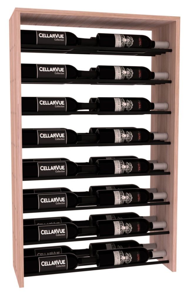 InstaCellar 26" Horizontal Double Deep Top Display – Black Metal Rods – Ponderosa Pine / Oak stained