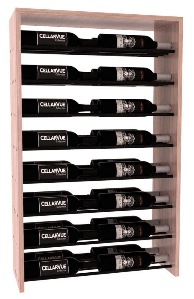 InstaCellar 26" Horizontal Double Deep Top Display – Black Metal Rods – Ponderosa Pine / Cherry stained