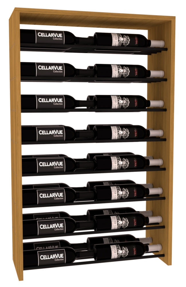 InstaCellar 26" Horizontal Double Deep Top Display – Black Metal Rods – Ponderosa Pine / Cherry stained