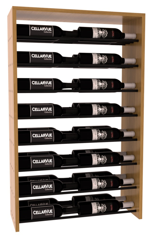 InstaCellar 26" Horizontal Double Deep Top Display – Black Metal Rods – Ponderosa Pine / Walnut stained
