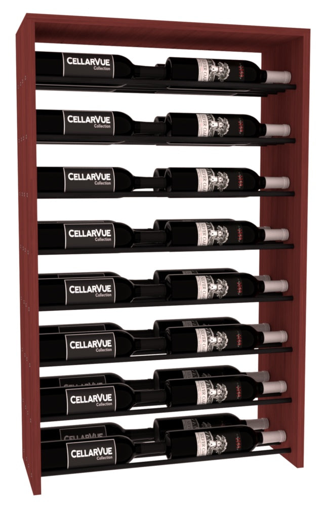InstaCellar 26" Horizontal Double Deep Top Display – Black Metal Rods – Ponderosa Pine / Walnut stained
