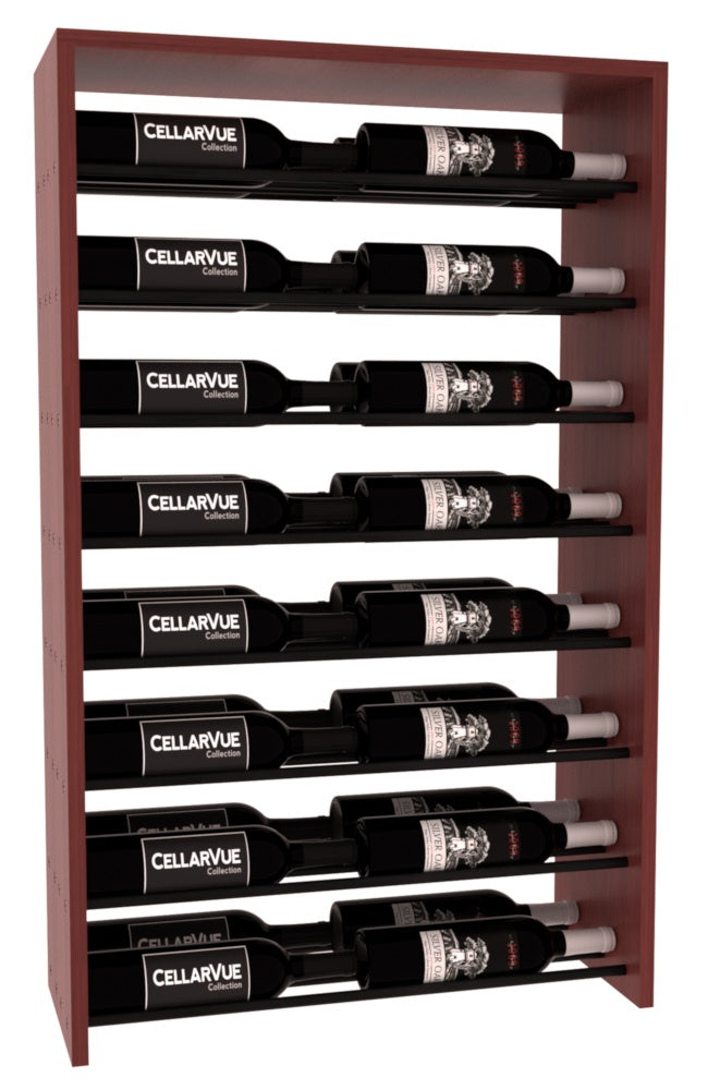 InstaCellar 26" Horizontal Double Deep Top Display – Black Metal Rods – Ponderosa Pine / Black stained