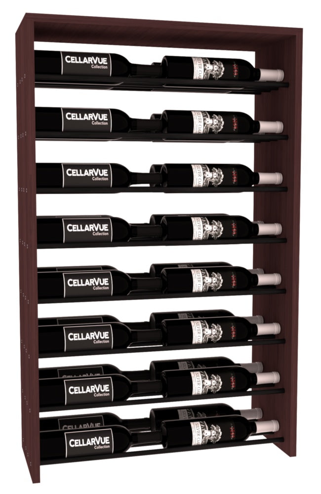 InstaCellar 26" Horizontal Double Deep Top Display – Black Metal Rods – Ponderosa Pine / Black stained