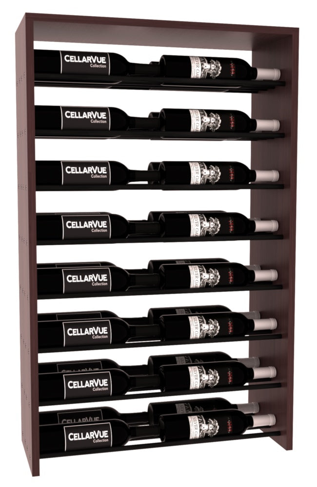 InstaCellar 26" Horizontal Double Deep Top Display – Black Metal Rods – Ponderosa Pine / Greywash stained