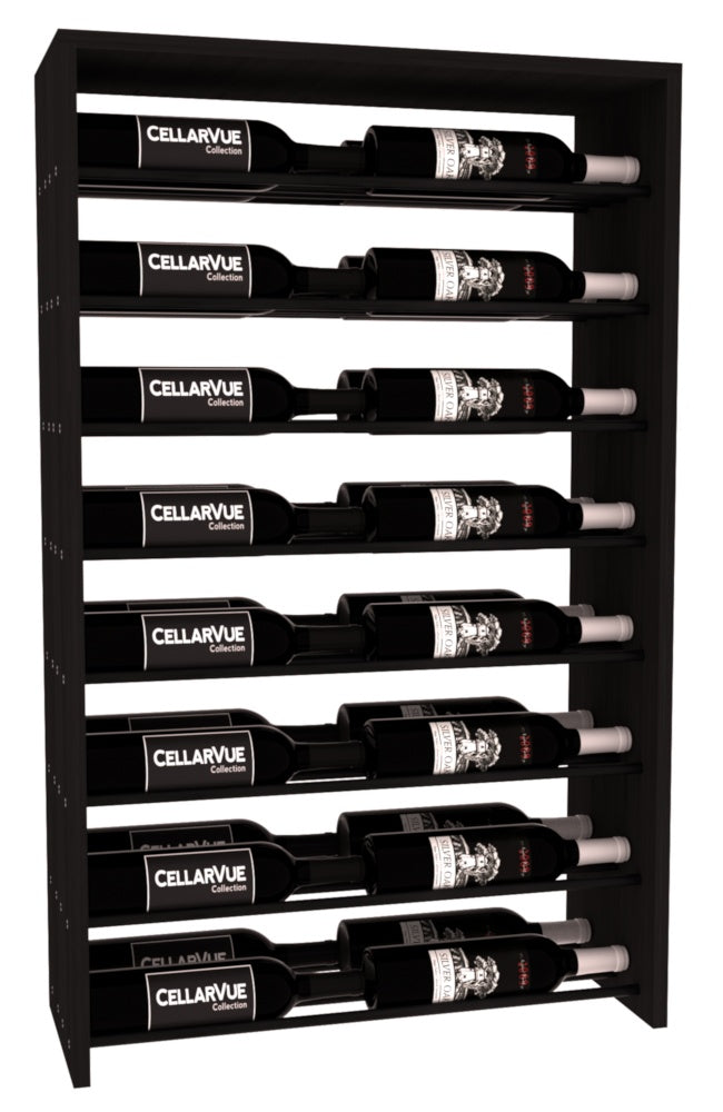 InstaCellar 26" Horizontal Double Deep Top Display – Black Metal Rods – Ponderosa Pine / Greywash stained