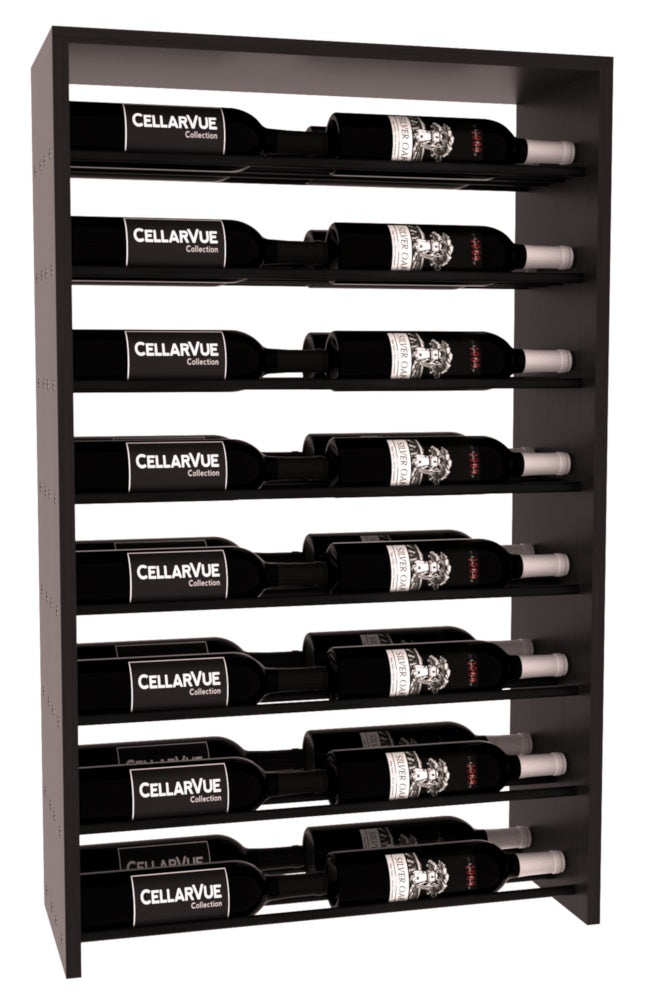 InstaCellar 26" Horizontal Double Deep Top Display – Black Metal Rods – Knotty Alder / Unstained