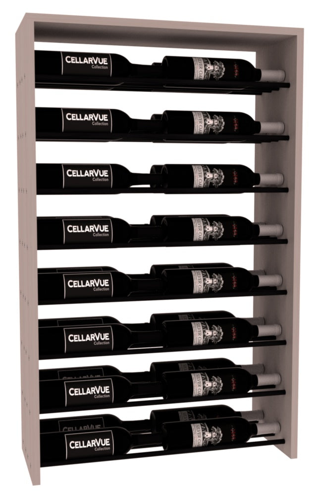 InstaCellar 26" Horizontal Double Deep Top Display – Black Metal Rods – Knotty Alder / Unstained